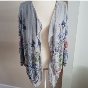 Elena Baldi Waterfall Cardigan Gray Silk‎ Small